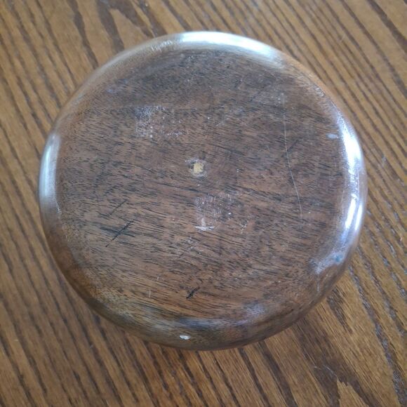 Vintage Imported wood nut bowl Handmade Dark Wood - Picture 4 of 4